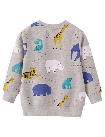 Animal Floral Print Long Sleeve Sweatshirt - Mini Taylor